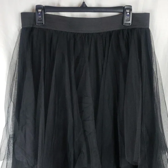 City Chic Women's 14 Black Tiered Tulle Pixie Skirt - Picture 2 of 16